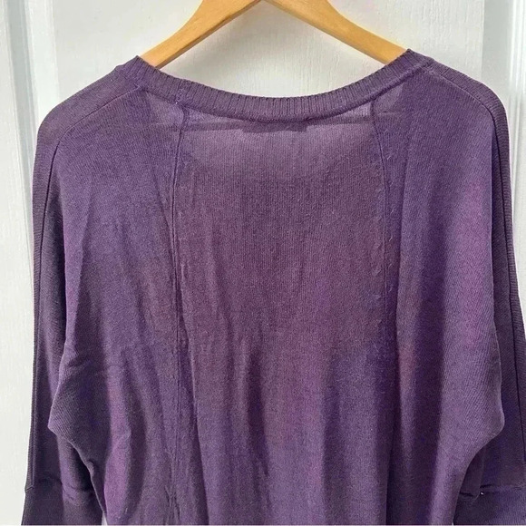 Ricki's Sweater Lightweight Draped Fit Crewneck Dolman Sleeve Pullover Purple XS - Picture 9 of 16